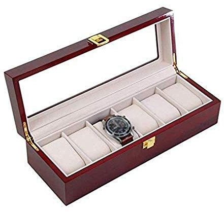 MUSUMI Uhrenaufbewahrungsbox Uhrenbox Uhrenbox aus Holz Verpackungsbox Glas Schiebedach Uhrenbox Brillenbox Schmuckschatulle Mode