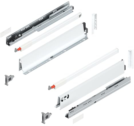siwitec Blum TANDEMBOX antaro Frontauszug Reling D Vollauszug Seidenweiß | M-Zarge | Schubladenschiene 500 mm Nennlänge | Belastbarkeit bis 30 kg | BLUMOTION Soft-Close | zum Anschrauben