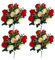 OnIUeZky 4 Bunches Cemetery Flowers for Grave, Fake Roses 11.8'' Artificial Flowers for Graves 12 Flower Heads Silk Memorial Flowers for Grave Vase Cemetery Decor Red