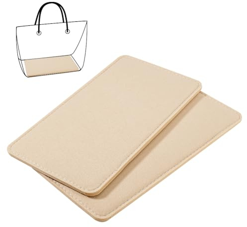 PH PandaHall 2pcs Felt Handbag Base Shaper,28x15.5cm Beige Purse Shaper Felt Bag Shaper Purse Insert Rectangle Bags Liner Board Stabilizer Support Bags Bottom for DIY Tote Crochet Bag, 7mm Thick