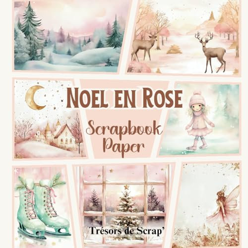 Noël en Rose Scrapbook Paper Trésors de Scrap': Papiers en couleurs de haute qualité pour scrapbooking, à découper