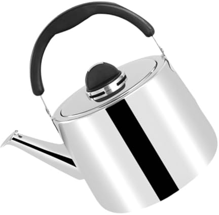 NAMOARLY Edelstahl Teekessel Großer Kapazität Mit Klarem Pfeifton Flachem Boden Schneller Wasserkocher Für Gas Induktionsherd Hitzebeständig Mit Deckel Für Tee Kaffee Und Suppen