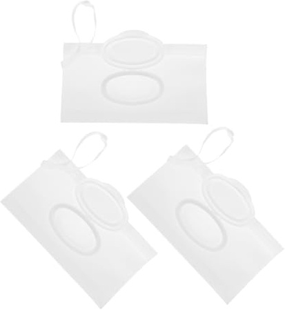LIFKOME 3pcs Travel Wipe Dispenser: Reusable Wet Tissue Holder with Hand Strap Container Pouch for Diaper Bag Camping Stroller Backpacks
