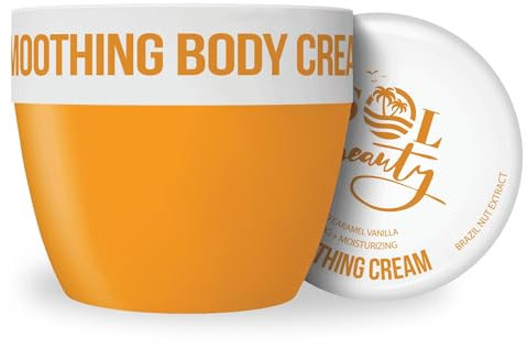 Sol Beauty Crema corpo idratante alla vaniglia e caramello salato con olio di noci del Brasile e buriti, crema corpo rassodante e idratante, adatta ai vegani, 220 ml