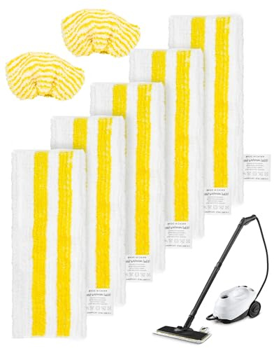 7 Pièces Chiffons de Rechange en Microfibre pour Kärcher SC2 SC3 SC4 SC5 Accessoires pour Nettoyeur Vapeur Karcher Easyfix SC Série Inclus 5 Serpillères et 2 Bonnettes