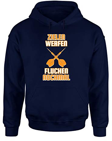 Dart Queen Hoodie Unisex Dart Spruch T-Shirt, Farbe: Navy, Größe: Small