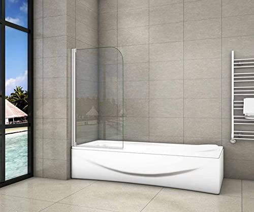 Mampara de Bañera Abatible Giratorio 4mm Perfil Gris Mate 75x140cm - 1 Hoja Abatible