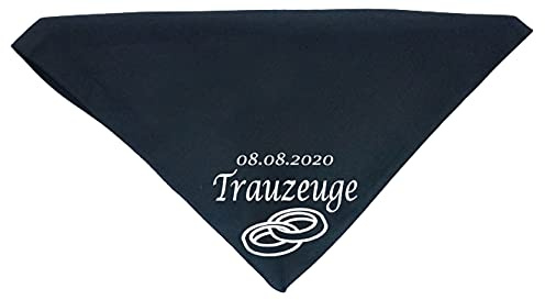 Hundehalstuch Trauzeuge mit Wunschdatum Hochzeit Eheringe