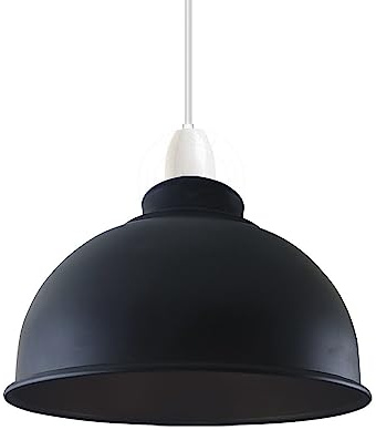 Gleichstrombetriebene Retro-Metalllampenschirm im Vintage-Stil, nicht-elektrische Decken-Insel-Pendelleuchte, 21 cm gebogener Lampenschirm