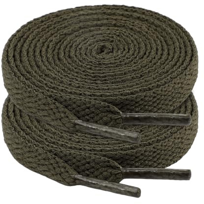 riemot 2 Paia Lacci per Scarpe Piatte 8 mm – Stringhe Resistenti e Colorati per Sneakers, Scarpe Casual e Sportive – Disponibili in Vari Colori e Lunghezze – Accessori Moda Uomo e Donna,Verde,100 cm