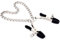 Nipple Clamps with Chain for Women Men, Pressure Adjustable Nipple Clamps Non-Piercing Nipple Clips Women Men Couple Toys Accessories (Black Clamps, Silver Chain)
