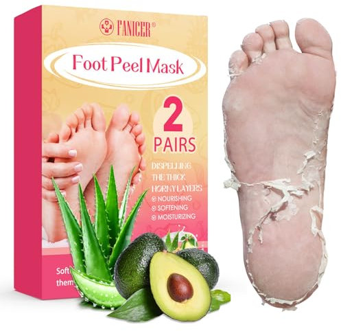 2 Paia Maschera Peeling Piedi, Maschera Esfoliante Piedi, Pedimask Nutriente e Idratante, Riparazione Tallone Ruvido, Rimozione di Calli e Pelle Morta Piedi (Aloe Vera + Avocado)