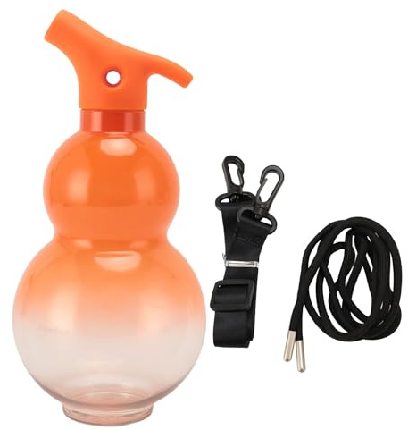 Flaskformad vattenflaska, retro stil PET-vattenflaska, bärbar vattenflaska för sport, resor och rollspel dekoration (orange gradient)