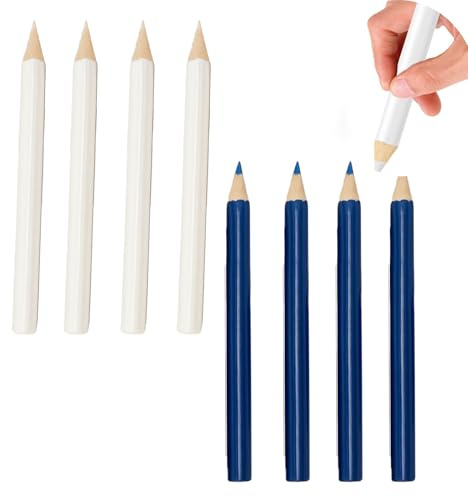 ENAESLOT 8 PCS Tailors Chalk,Fabrics Pencils for Sewing,Washable Fabric Makers,Fabric Chalk Tailor Markers Dressmaking Supplies for Sewing Quilting Dressmaker Craft(Blue, White)