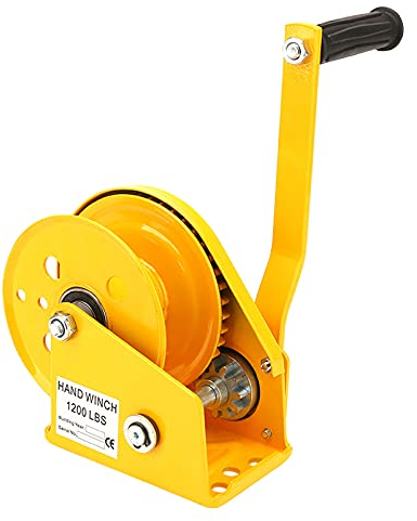 Aprilhp Cabestrante de Cable Manual con Freno Cabrestante Resistente con Cable de Acero Capacidad de TraccióN, Cabrestante De Manivela para Remolque de Barco ATV, 1200lb 10m