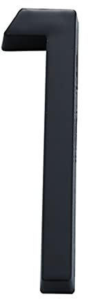 Zayookey 6cm Numero di Casa Moderna Numero Civico di Cassetta Postale di Autoadesivo Porta Numeri Nero Opaco 3D Address House Numbers (Door Number 1)