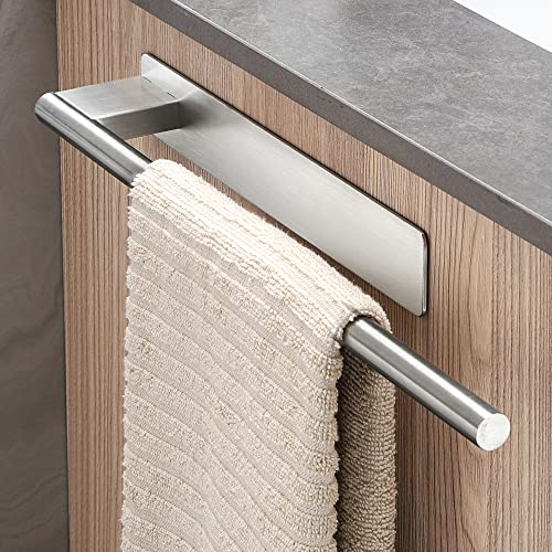 Dvocel Handtuchhalter ohne Bohren Handtuchstange zum Kleben 304 Edelstahl Silber Gebürstet Einarmig selbstklebend Wand Montierter Handtuchhalter für Badezimmer und Küche
