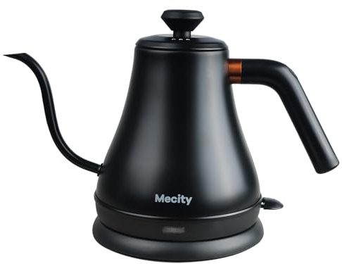 Mecity Electric Kettle Gooseneck Water Kettle Stainless Steel Tea Kettle Water Boiler Fast Heating, Auto Shut Off, 27 fl oz, 1000W, Matte Black