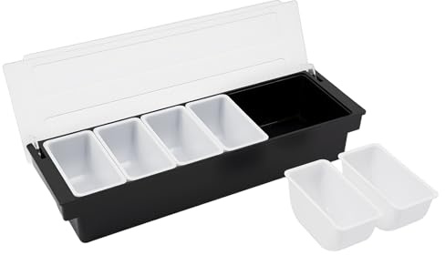 Aohuada Scatola di condimento con coperchio,contenitore di stoccaggio di condimento Bar portacondimenti dispenser di frutta Portacondimento, distributore di condimenti in plastica.
