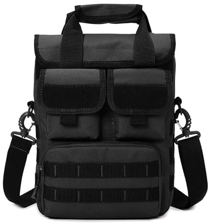 Kabxhueo Taktische Sling Umhängetasche Klein Herren Schultertasche Molle Militär Crossbody Bag Wasserdicht Tragetasche Army Messengerbag Werkzeugtasche für Outdoor Camping Wandern Reisen,Schwarz