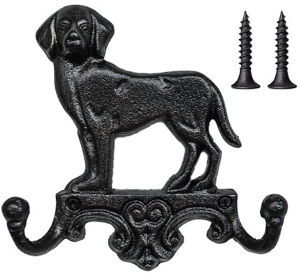 MISNODE Hunde- und Katzenhalterhaken aus Gusseisen, Multifunktionale Wandhaken für die Wand, Dekorativer Schlüsselhalter für Hunde und Familien, Gebrauchshaken (Hund)