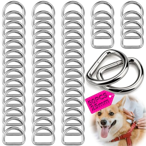 TXXATX Metall D-Ringe 25mm Halbrunder D-Ring Geschlossen | für Handtaschen, Karabiner, Riemen, Rucksäcke, Gurte, DIY