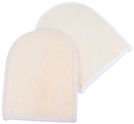 DECOMELODY 2 Guantes Exfoliantes de Lufa para Baño, Guantes de Baño Cómodos y Duraderos, Esponja Natural para Exfoliar Espalda y Cuerpo, Aptos para Hombres y Niños