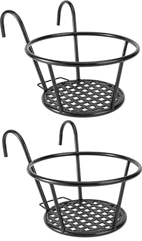 BESPORTBLE 2PCS Handrail Hanging Flowerpot Bracket Plant Stand for Windowsill Balcony Garden and Indoor Decor Durable Planter Holder for Easy Watering and Cleanup