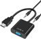 Vinmooog Adaptador HDMI a VGA, 1080P, Chapado en Oro con Cable de Audio para PC, TV, Ordenadores Portátiles y Otros Dispositivos HDMI