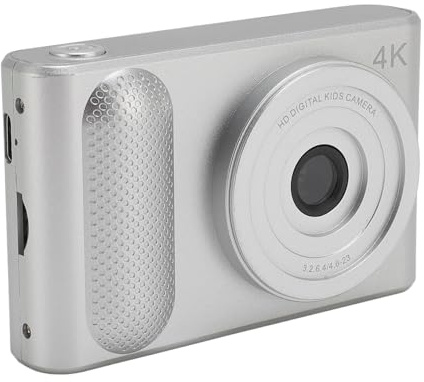 Micro fotocamera reflex, fotocamera digitale 4K, 48 MP HD 16x, zoom digitale, messa a fuoco automatica, fotocamera portatile tascabile SLR con schermo TFT da 2,4 pollici (argento)