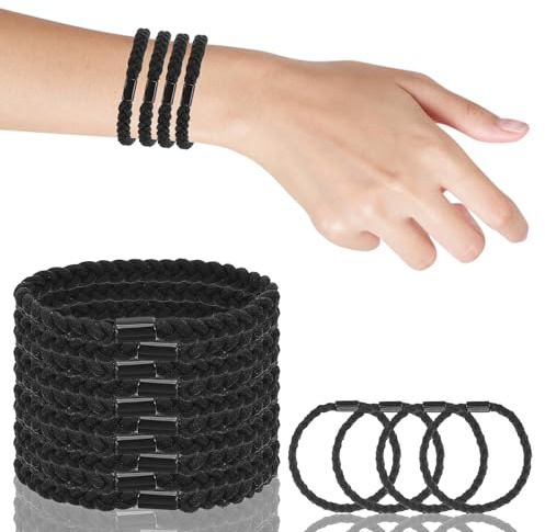 AOZUO 10 Stück Hair Band Ties,Haargummi Schwarz,Flechten Haargummis Zopfgummi Haargummi Damen Herren Elastisch Haarband für Frauen Männer Mädchen Jungen Alle Haare Zopfarten
