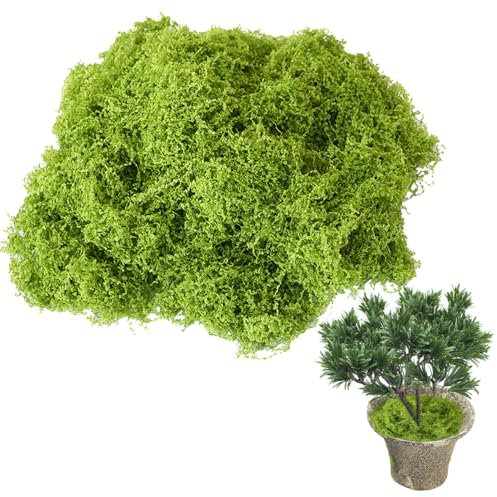 HSLPSM 100g Kunstmoos zum Dekorieren und Basteln - Künstliches Moos für Wand, Krippe, Aquarium, Modellbau - Ostern, Weihnachten Deko