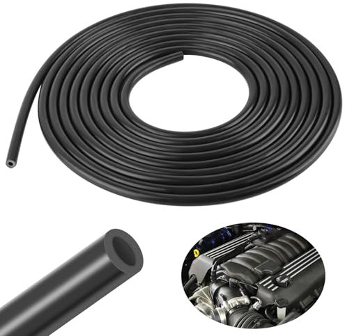 AILUYA Tubo Silicone Vuoto, Nero, 5 Metri, ID4mm, OD8mm