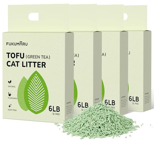 FUKUMARU Tofu Kattsand 10,8 kg, Klumpande kattsand, Växtbaserad, Med tepolyfenoler, Effektiv luktkontroll, Dammfri och lättklumpande, Spolbar, Låg resthalt.