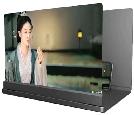 ASTVDFQK Lupa De Pantalla For Móvil, Amplificador De Pantalla HD, Expansor De Pantalla 3D For Vídeos Y Películas, Ampliador De Pantalla For Todos Los Móviles(Black,20inch)