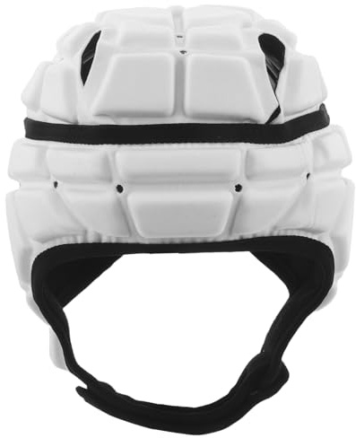 Gatuida Casco da rugby e football americano con guscio morbido - Copricapo da mischia imbottito, protezione per la testa, supporto per portiere, per bambini, adulti, bianco