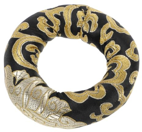 CHICAMPERA Coussin pour Bol Chantant Tibétain en Coton Noir, Anneau Protecteur Léger et Exquis pour Bol Sonore, Maison Bureau