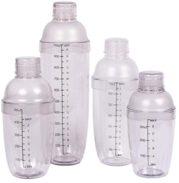 HOMOBABE Coctelera de Plástico con Escala de 500ml para Hacer Cócteles y Bebidas, Resistente al Calor y Frío, Diseño Simple y Elegante para Uso en Barra y Hogar