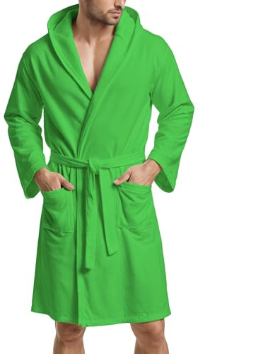 PETTI Artigiani Italiani - Unisex Bademantel, Weiß, One Size, Mikrofaser, Kapuze, Gürtel, Taschen, Knielang, Reisen, Urlaub