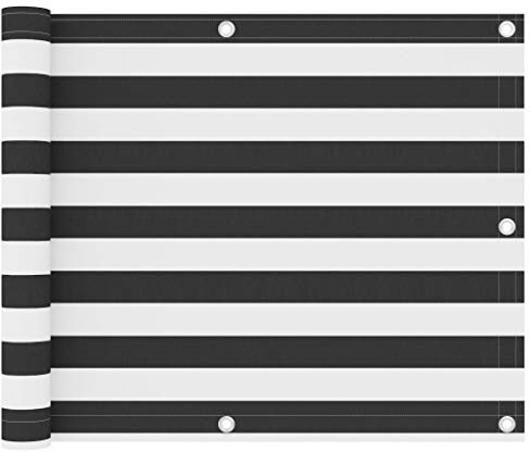 vidaXL Balkon Sichtschutz Bespannung Terrasse Windschutz Sonnenschutz Balkonbespannung Balkonverkleidung Anthrazit Weiß 75x600cm Oxford-Gewebe