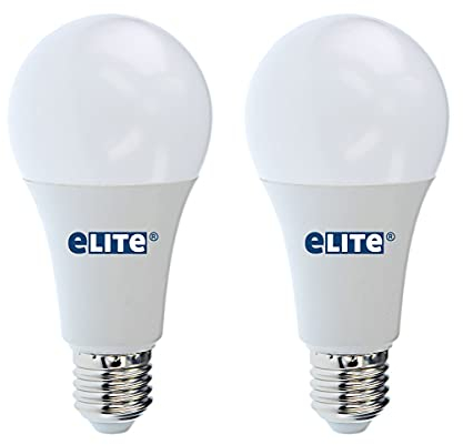 eLITe LED Lampe E27, 15W, 865, 6500K, Tageslichtweiß, 1470lm, 240°, ersetzt 100W, 2 Stück