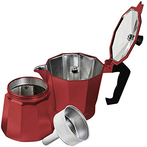 Innova Stovetop 6 Cup (300ml-10oz) Red Espresso Coffee Percolator Maker