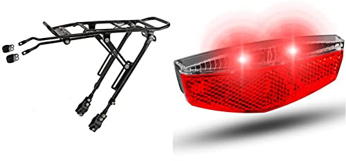 M-Wave 440174 Gepäckträger One-4-All & BÜCHEL Fahrrad Rücklicht LED I StVZO zugelassen I Gepäckträger Rücklicht Tivoli, Fahrradrücklicht für Dynamo Betrieb oder E-Bike