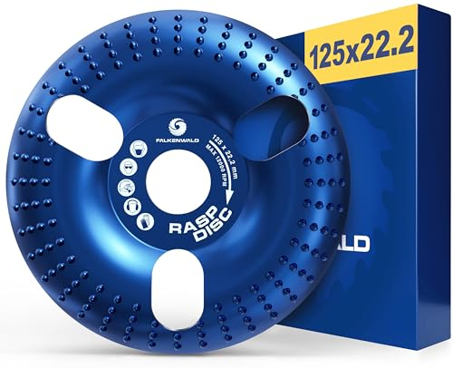 FALKENWALD® ClearView Disco de escofina 125 para madera – Disco de fresado para amoladora angular madera, disco flexible de madera 125 mm, discos de desbaste, lijado de madera