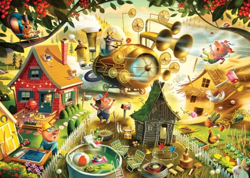 Ravensburger - Puzzle 1000 Pezzi Dean Macadam Look Out Little Pigs! | Puzzle Adulti E Bambini Con Una Misura Di 70x50 Cm | Regalo Per Adulti E Bambini Da 14 Anni E Più | Puzzles Ravensburger