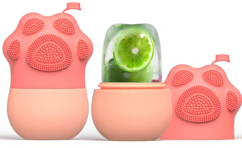 JasCherry Rodillo de hielo para la cara, ice roller facial con cepillo suave para aliviar la hinchazón de la cara y los ojos, reutilizable globos de hielo para belleza, facial Cuidado de la piel