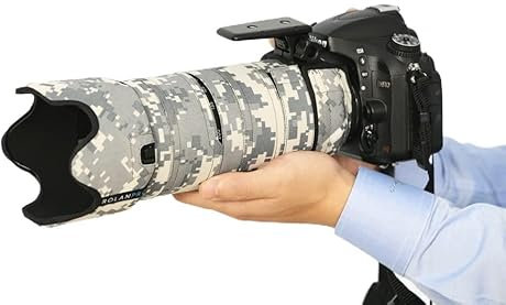 Rolanpro Copriobiettivo mimetico per Nikon AF-S 70-200 mm f/2.8E FL ED VR, custodia protettiva antipioggia #UCP impermeabile