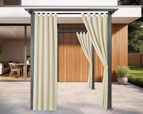 IlGruppone Tenda Per Gazebo Da Esterno Resistente 160 x 270 Cm 3 Varianti Colore Con Asole E Passanti Chiusura A Bottoni Antivento Antipolvere Uv Resistente - 4 Pezzi - Panna