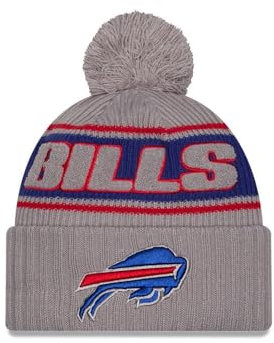 New Era Buffalo Bills NFL 2024 Sideline Sport Knit Grau Bommelmütze - One-Size