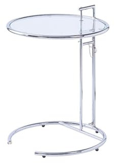 Transparenter Kaffeetisch, Mini-Glastisch, Lifting runder Tisch, Ecksofa Seitentisch(Silber)